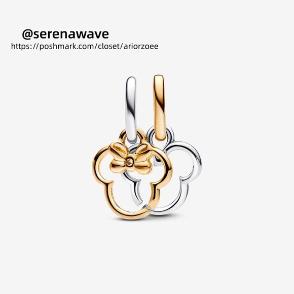 Pandora Disney Mickey Mouse & Minnie Mouse Splittable Dangle Charm - Picture 2 of 5